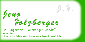 jeno holzberger business card